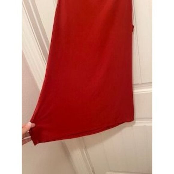 Susan Graver Red Sleeveless Draped Neck‎ Top M LIQUID KNIT Polyester & Spandex - Picture 8 of 14